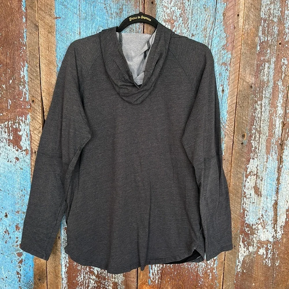 Hurley with Nike Dri-Fit Long Sleeve Hooded Men’s Top Size L Charcoal Gray - Picture 3 of 5